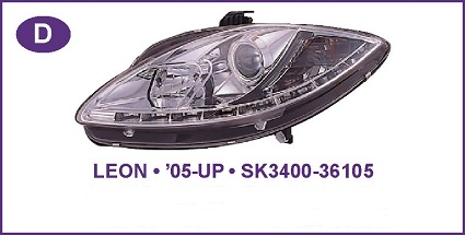 Devil Eye farovi SEAT LEON Hrom,crni 05-08